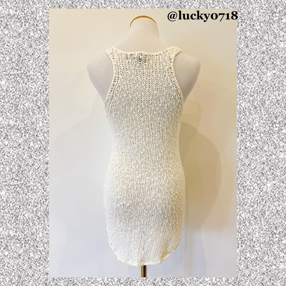 360 Sweater NWOT White Crochet Knit Racerback Tank Sz S - Picture 4 of 6